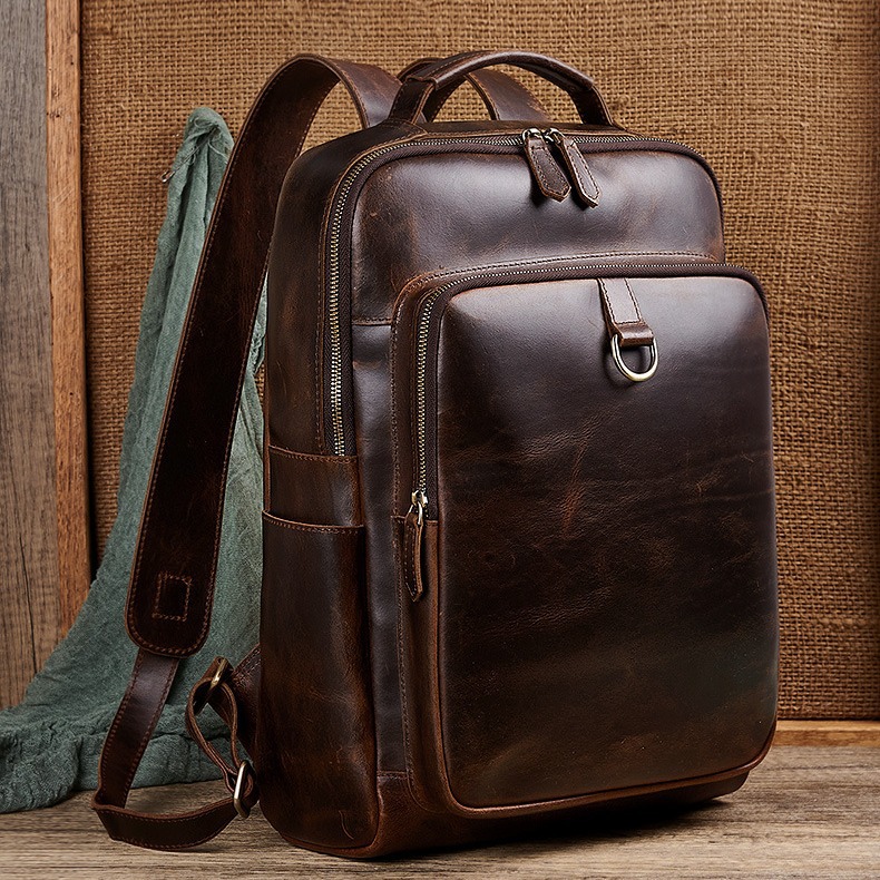 Leather Backpack Vintage - Sac à dos pour ordinateur portable