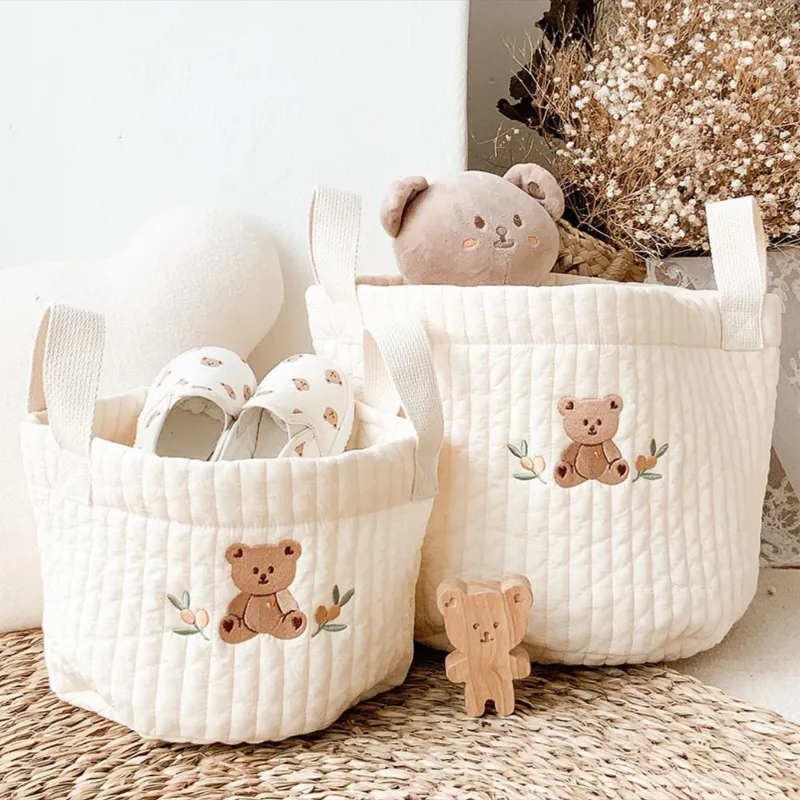 Backpack Diaper Bag - INS-Sac à couches brodé ours mignon