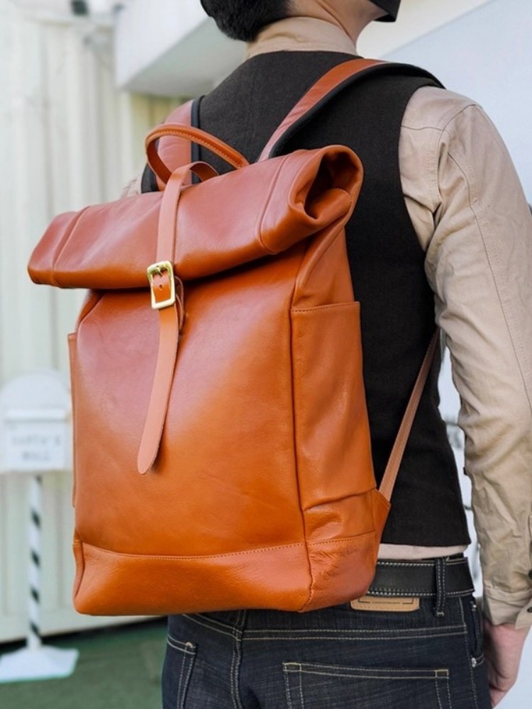 Sac à dos en cuir véritable po - Leather Backpack Vintage avis et prix