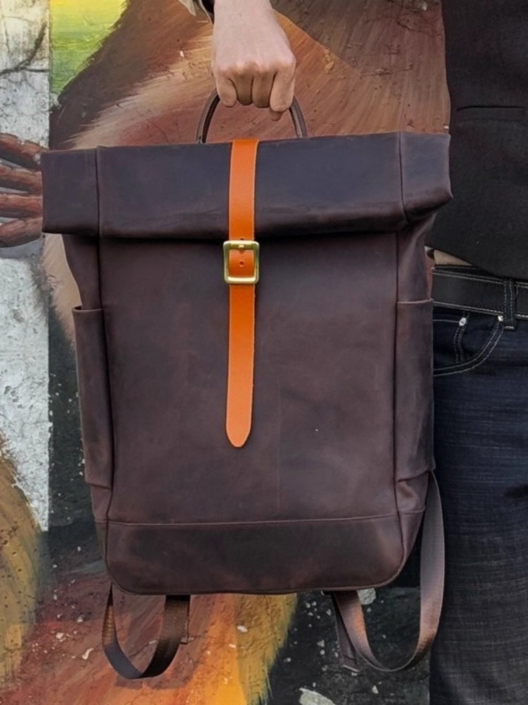Sac à dos en cuir véritable po - Leather Backpack Vintage avis et prix