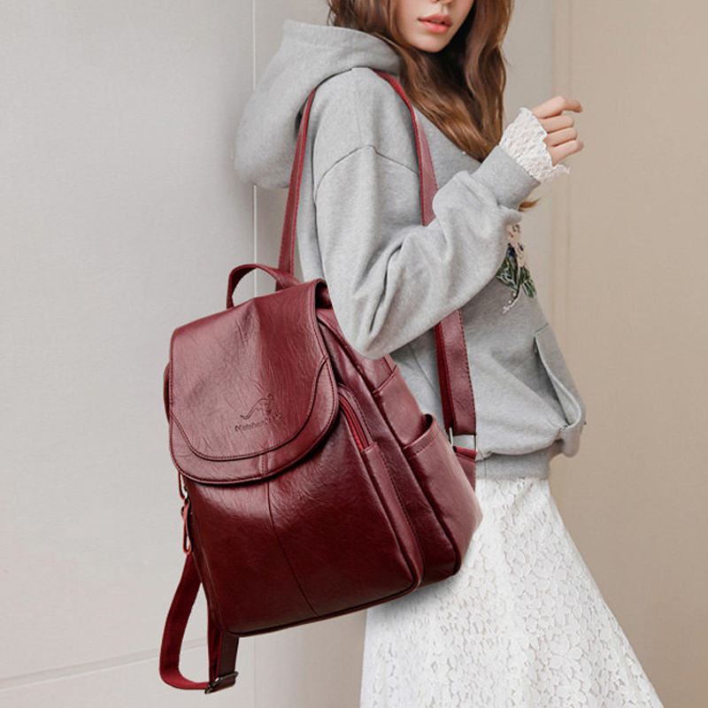 9 couleurs femmes sacs à dos e - Leather Backpack Vintage avis et prix
