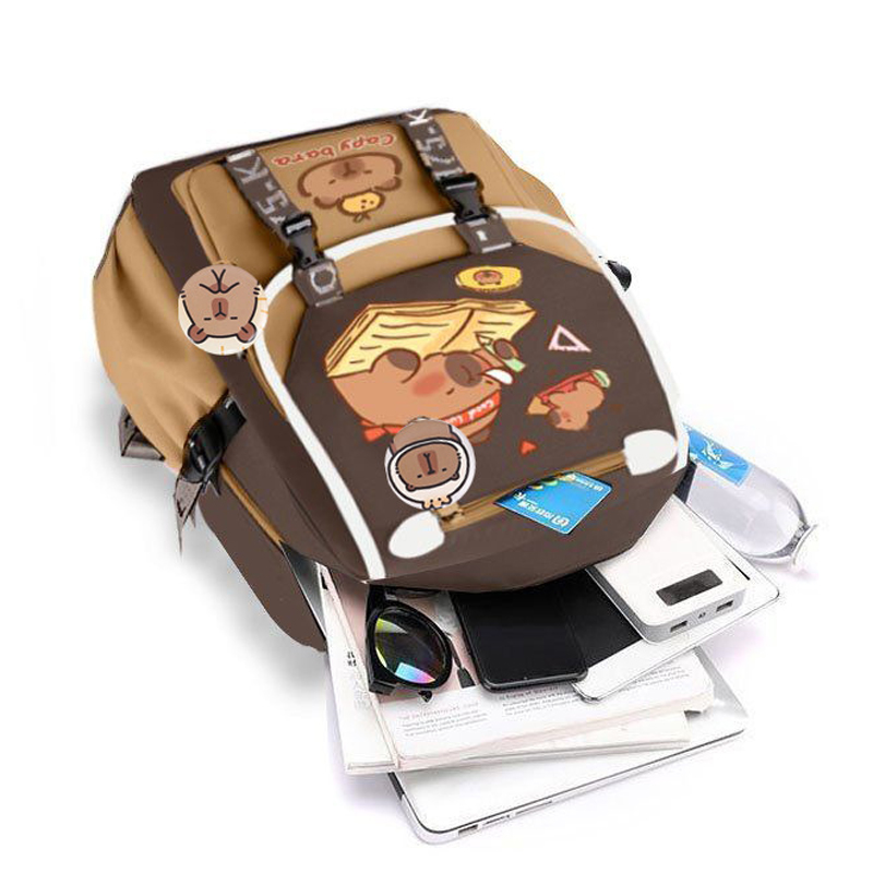 Kawaii Capybara élégant kaki e - School Backpack Teen avis et prix