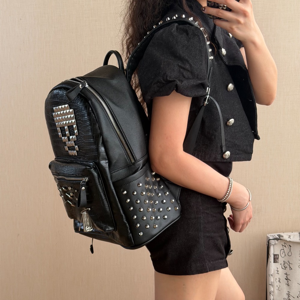 Sac à dos original noir à moti - Fashion Backpack Women avis et prix