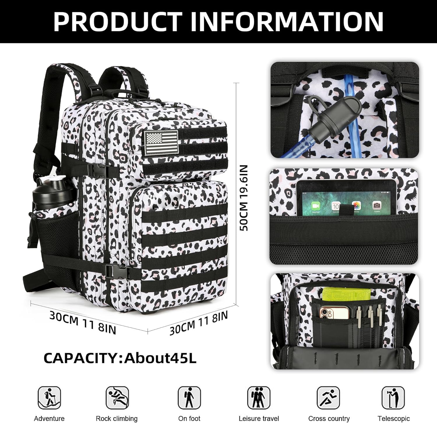 Grand sac à dos de randonnée é - Rucksack Military Style avis et prix